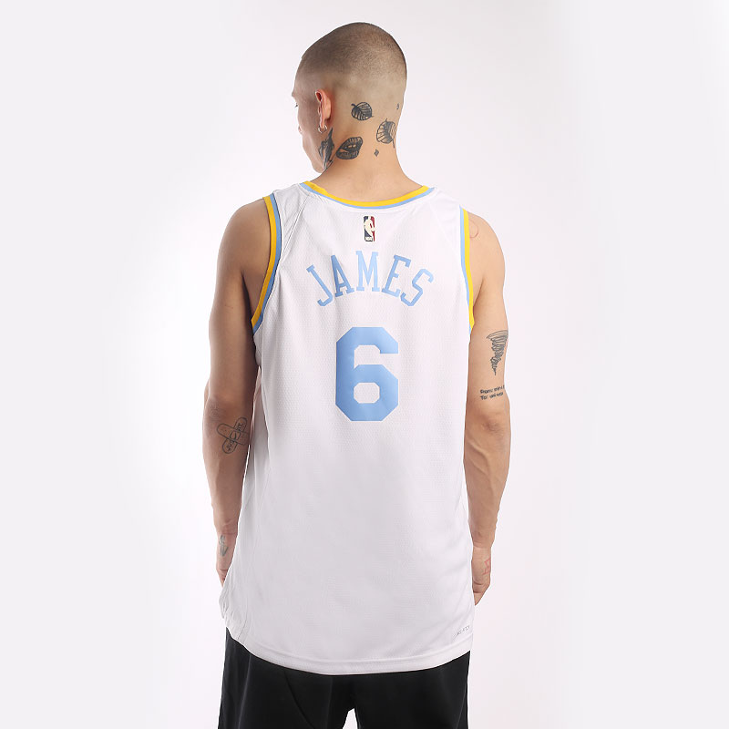 Мужская майка Nike LeBron James Los Angeles Lakers Dri-FIT NBA Swingman Jersey (DO9448-101)  - цена, описание, фото 5